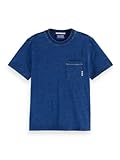 Scotch & Soda T-Shirt vestibilità Regolare Indaco Lavato con Ricamo su Tutta la Superficie, Washed Ind U417, XS