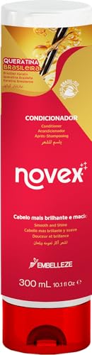 Novex Acondicionador con Queratina Brasileña y Queratina de Origen Vegetal para Cabello más Suave y Resistente, Hidrata y Ayuda a Reparar el Cabello Seco y Dañado por Productos Químicos 300 ml