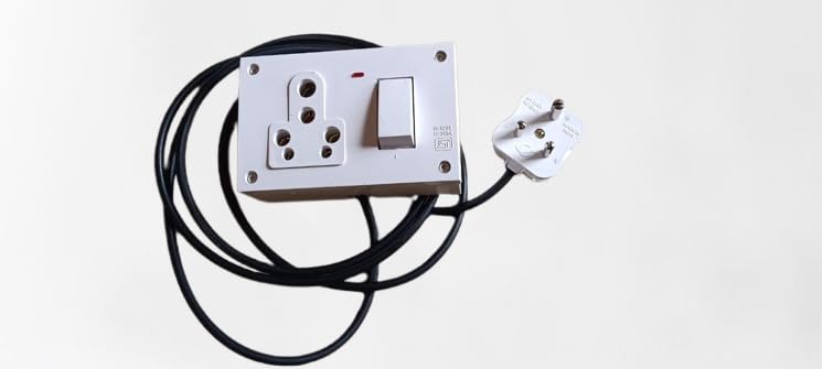 Electric Socket Extension Board with Switch, 15 Amp, 3 Pin, White-image-34