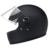 Biltwell Gringo S Helmet | ECE DOT Approved | Motorcycle Helmet | Full Face with Shield | Flat Black...