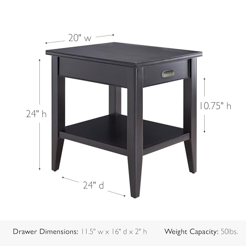 Image of Leick Home Laurent End Table, 24 inch, Black