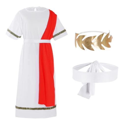 Disfraz completo de toga estilo dios griego romano miniatura 1