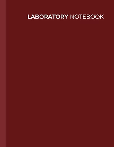 Laboratory Notebook - Large Student Lab Book, 8.5x11 Inch, 5x5 Quad Ruled Graph, 100 Numbered Pages - Red