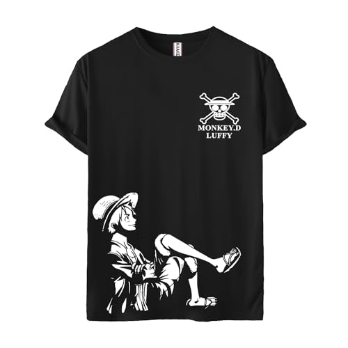 Image of Khakey Anime T-Shirt for Men | One Piece Luffy T-Shirt