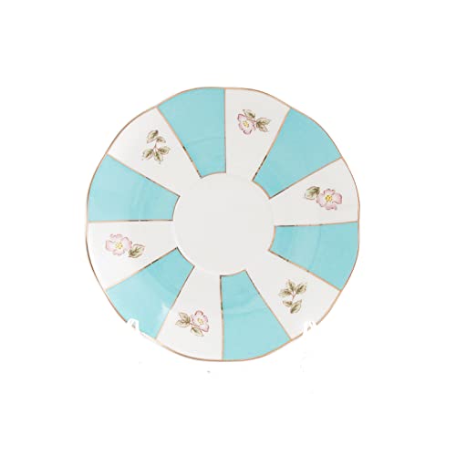 Mostden Fine Bone China 15-Piece Coffee Cup/Tea Cup Set,1 Teapot 1 Sugar Bowl 1 Cream Pitcher, 4 Cups And Saucers,4 Teaspoons Garden Series White-Blue #TOP3