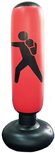 LuukUP Aufblasbarer freistehender Boxsack, Standboxsack Anti-Frust, Schwerer Trainingssack, Erwachsene Teenager-Fitness-Sport-Stressabbau-Boxzielscheibe, 160 cm