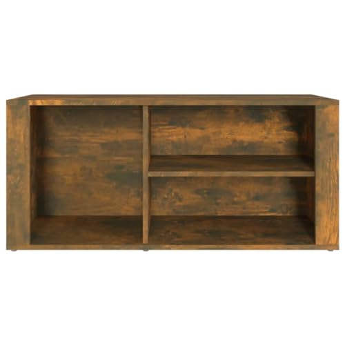 Zapatero de roble ahumado de 100x35x45 cm como banco de madera estable para pasillo 7