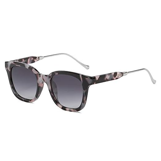 SOJOS Classic Square Polarized Sunglasses Unisex UV400 Mirrored Glasses SJ2050 with Black Tortoise Frame/Gradient Grey Lens