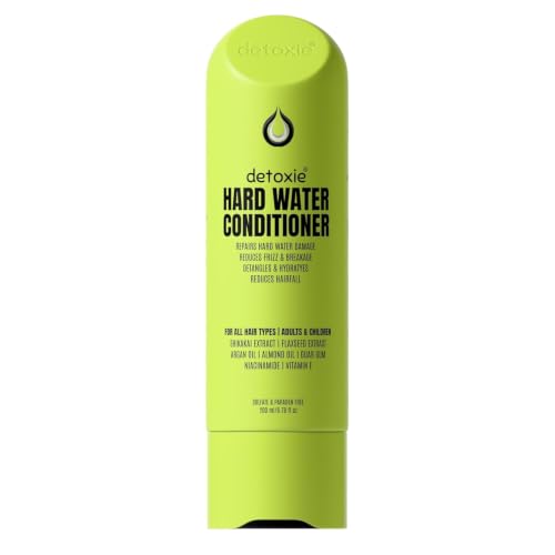 Image of Detoxie Hard Water Conditioner 200 ml | Adults & Children | Softens & Repairs Mineral-Damaged Hair | Reduces Frizz & Breakage | All Hair Types | Flaxseed, Shikakai & Argan Oil