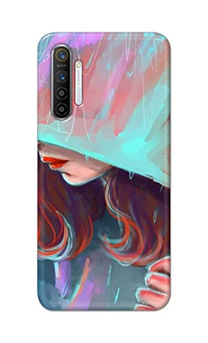 Image of PRINTFIDAA Pretty Woman Under The Umbrella Painting Printed Designer Hard Case for Realme XT /Realme X2 Back Cover -(e) RPM1007
