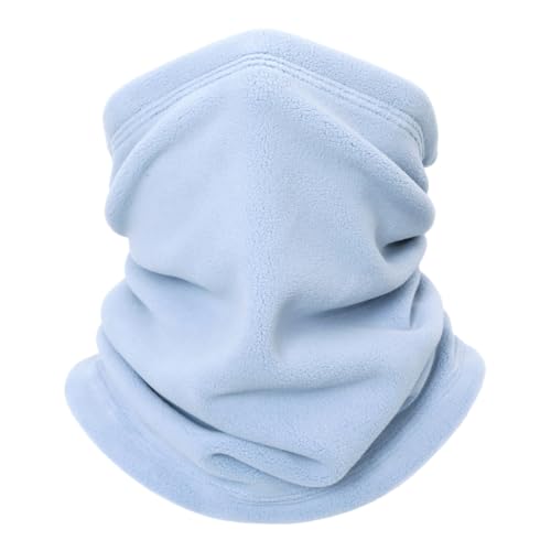 Winter Neck Warmer Gaiter Fleece Windproof Face Mask Cover Cold Weather Scarf for Men & Women Neck Gaiter Mask (Light Blue)
