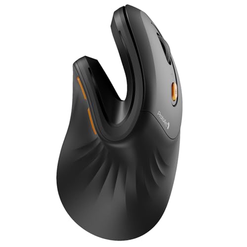 ProtoArc Ergonomic Mouse EM11 NL Bluetooth Rechargeable Wireless Vertical Mouse 3 Multi-Device Connectivity for Computer/PC/Laptop 2.4GHz Optical Mice for Windows Mac OS Black