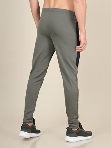 Image of TECHNOSPORT Men's Slim Fit Mid Rise Solid Trackpant with Techno Dry for Gym, Workout & Sports