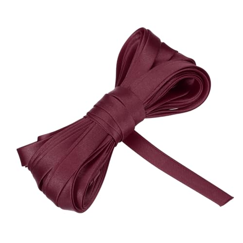 sourcing map Double Fold Bias Tape for Sewing 5/8 Inch x 5.5 Yards Satin Pre-fold Continuous Binding Tape for Seaming Quilting Hemming Binding DIY Crafts, Purple Red