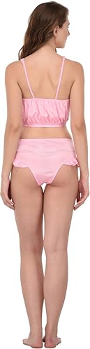 Image of Solid Satin 5 Piece Nightwear /Nighty Set | Attractive & Stylish | (1 Robe,1 Top & Shorts, 1 Bra and Panty Set) for Women