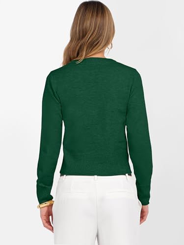 Image of ANRABESS Women's Long Sleeve Sweaters Cropped Crew Neck | Business Casual Tops,Light Weight Comfy Knit,Pullover ShortSweater,Basic Classic,Fall Fashion Winter Layer Clothes