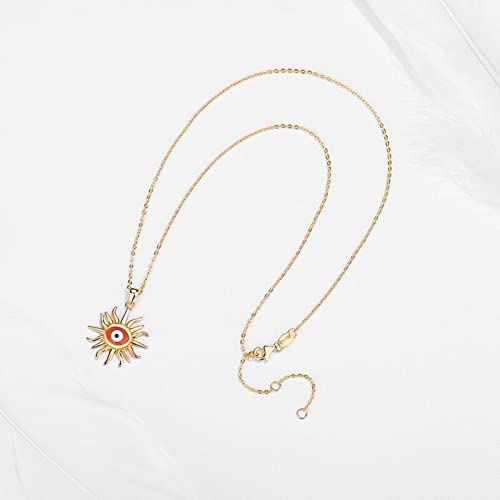 Collier chaîne de clavicule soleil et œil rouge vintage à porter lors de vos soirées