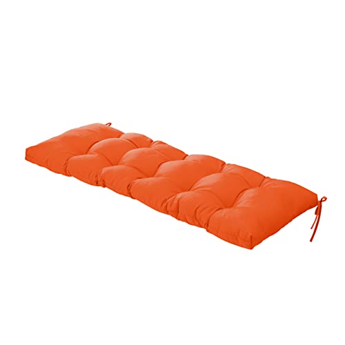 Image of QILLOWAY Outdoor Bench Cushion - 51x18x4 Inch Waterproof Patio Bench Cushion, Durable Bench Cushions for Outdoor Furniture, Replacement Outdoor Bench Cushions for Garden, Deck,Orange