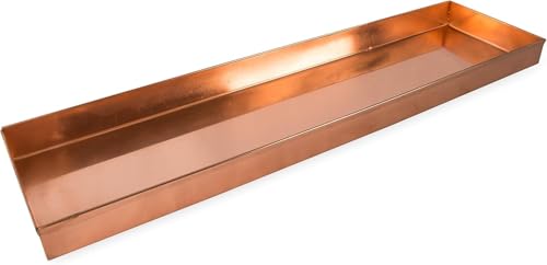 Oakestry 20 Inch Copper Plated Stainless Steel Planter Tray Rectangular Windowsill Herb Succulent Holder Modern Farmhouse Decorative Accent for Home Garden Indoor Outdoor Durable and Stylish Display
