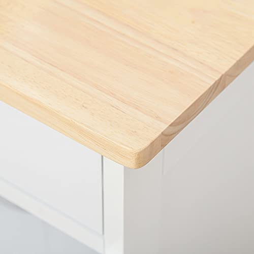 HOMCOM Carro de Cocina Carrito Auxiliar con Ruedas Cajón 2 Armarios de Almacenaje y 3 Estantes Abiertos de 9 Botellas para Comedor Restaurante 67x37x87 cm Blanco - imagen 8