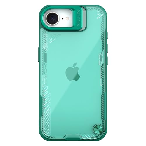 Image of Nillkin Case for Apple iPhone 16E / 17E (6.1 inch Inch) Iceblade Prop Case with Corner Air Bag + Aluminium Hollow Version Protect Stand Scratch & dust Proof Green