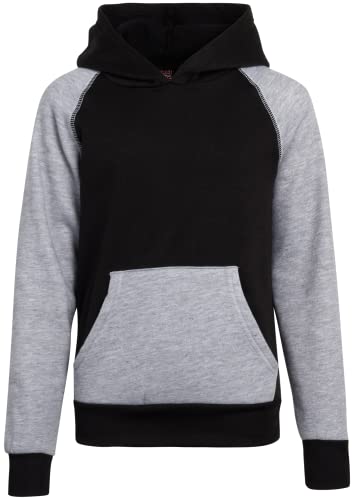 Quad Seven Boys' Sweatshirt - 2 Pack Fleece Pullover Or Full Zip Hoodie (Size: 8-18), Size 8/10, Black/Grey #TOP3