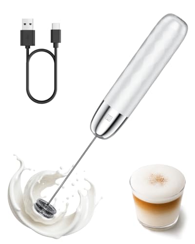 Maestri House Rechargeable Milk Frother, LunaFro Mini with Detachable Wand