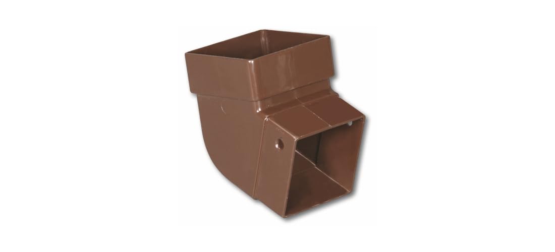 Home Products Gutter Elbow, Contemporary, Square, Vinyl, Brown, 2-in. -T1525