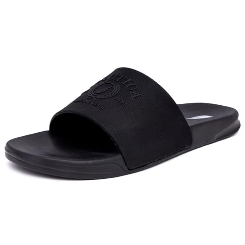 Image of Nautica Men's Open Toe Slide Sandals - Comfortable Indoor & Outdoor Shower Slippers