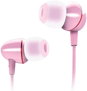 Quikcell Ceramic Wired Headset with 8MM Drive for Purity of Sound for Apple & Android - Retail Packaging - Pink