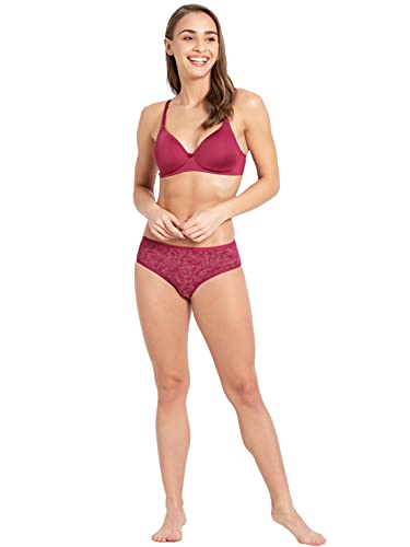Image of Jockey 1819 Women's Wirefree Padded Microfiber Nylon Elastane Stretch Full Coverage Multiway Styling T-Shirt Bra with Magic Under Cup