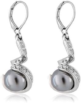 AH Jewelry Rigant 18K RGP Circle Shell Pearl Earrings (White)