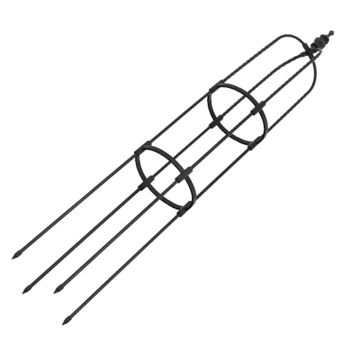 Kisangel Celosía Jardín Metálica Negra Soporte para Plantas Trepadoras Alto con Base para Macetas Resistente para Enredaderas y Rosales Terraza Exterior