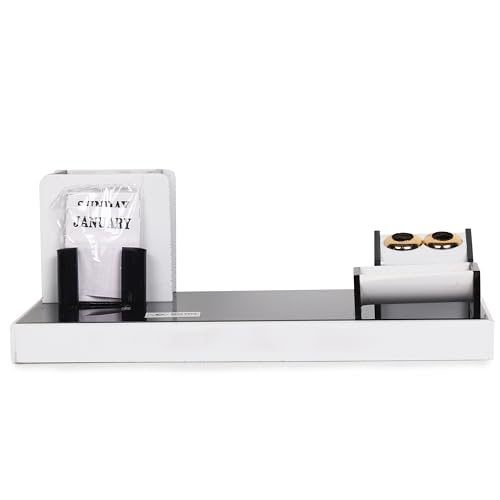 Image of DESKDOCK Acrylic Pen stand For Office Table Stylish Multipurpose Desk Organizer (With Two Special Pen & Flag)
