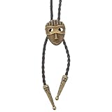 UKCOCO Corbata Bolo Ajustable para Hombre Colgante con Cabeza de Animal en Color Bronce, Cuerda de Cuero Pu Resistente, Estilo Vintage Western para Fiestas y Uso Diario, Collar Bolo