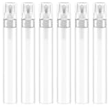 Mozeat Lens 6 PCS 10ml Mini Spray Bottle Plastic Portable Travel Bottle Fine Mist Refillable Mini Perfume Sample Bottles Clear Plastic Spray Bottle Empty for Cleaning Travel Essential Oils