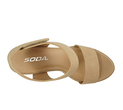 Image of Soda Wait-A ~ Women Open Round Toe Chunky Heel Ankle Strap High Heel Dress Sandals