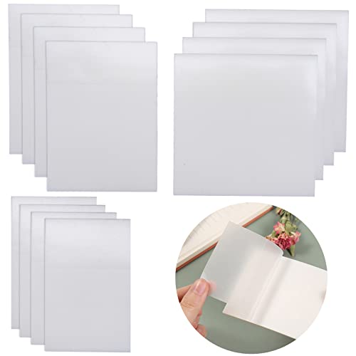 TOBTUKE 600 hojas de 12 unidades, color blanco, transparentes, resistentes al agua, autoadhesivas, para oficina, escuela, planificador, notas (75 x 50 mm, 75 x 75 mm, 75 x 90 mm) Cover