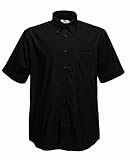 herren oberhemd kurzarm weiß Stil: Regular Fit Fruit of the Loom Herren Oxford Businesshemd Oxford Short Sleeve, Schwarz, XXX-Large (Herstellergröße: 18.5\