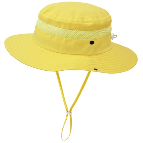Image of Outdoor Kids Sun Hat for Boys Girls Wide Brim Mesh Bucket Hat UPF 50+ Sun Protection Breathable Summer Fishing Safari Hat