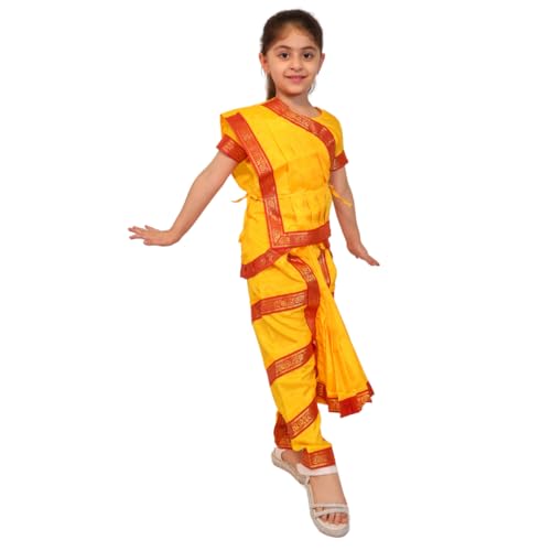 Image of Kaku Fancy Dresses Indian Classical Dance Costume for Girls, Bharatnatyam, Sufi, Kathak Dance Costume Accessory for Kids