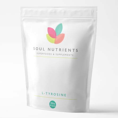 L-Tyrosine 500mg- 90 Capsules | Pure | Dopamine Supplement | Mood Lift | Fast- Energy, Alertness & Motivation | Vegan Supplement | L-Tyrosine 500mg- 90 Capsules-