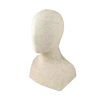 NVOQILIN Hat and Wigs Display Stand Imitation Wood Grains Burlap Male Mannequin Head Manikin Head Model for Shop and Home Use