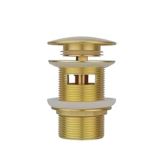Brass Freestanding Tub Drain, Pop Up Freestanding Tub Drain Plug, Fits Most Freestanding Tub Drain Kits (Brushed Gold)