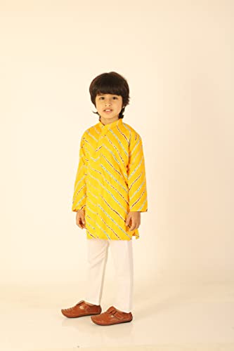 Image of AHHAAAA Kids Ethnic Cotton Printed Kurta Pyjama Set for Boys 822