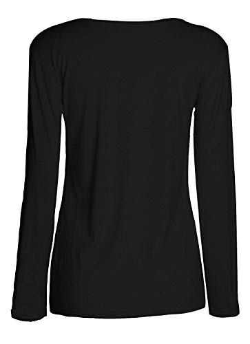 Image of Loxdonz Girls Plain Long Sleeve Scoop Neck T-Shirt Top Kids Basic Stretchy Top
