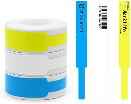 Marklife P11&P12&P50 Cable Label Maker Tape,3 Rolls Waterproof Tape Refill for Home Industry Wire Classification,12.5 * 109mm