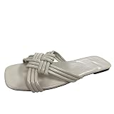 Dasongff Nu-Pieds Femme Confort Sandales Casual plat décontracté mode sangle solide tissé croix couleur dames sandales pour femmes Sandale Plage Femme