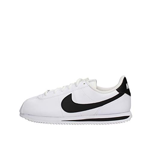 Nike Cortez (GS) Sneaker Shoes , White / Black, 5 Big Kid