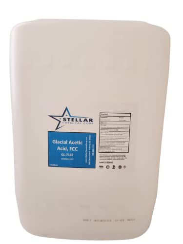 Glacial Acetic Acid 99.5% USP ~ 5 Gallon Pail ~ Stellar Chemical Corp